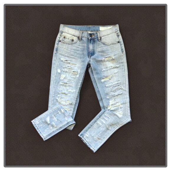 Rag & Bone The Dre Boyfriend Skinny Jean Thrasher Size 25 $295 - Picture 7 of 16